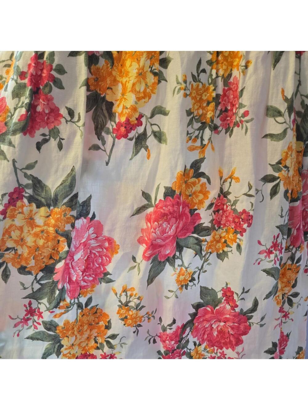 Cythina Rowley 100% Linen Summer Dress Floral Boho sz 6 cottagecore - Picture 5 of 9